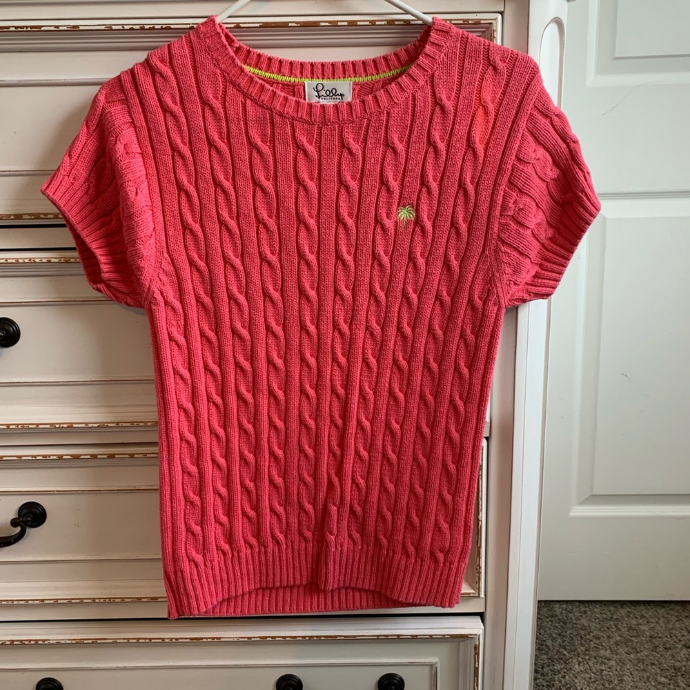 Lily Pulitzer Short Sleeve Coral Sweater